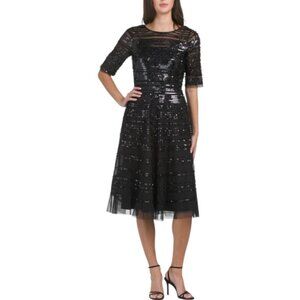 JOHNNY WAS Black Black Beaded Mesh Dress NWT